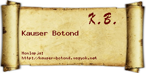 Kauser Botond névjegykártya